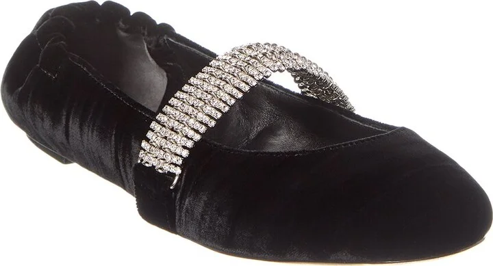 Alexandre Birman Camila Velvet Ballerina Flat
