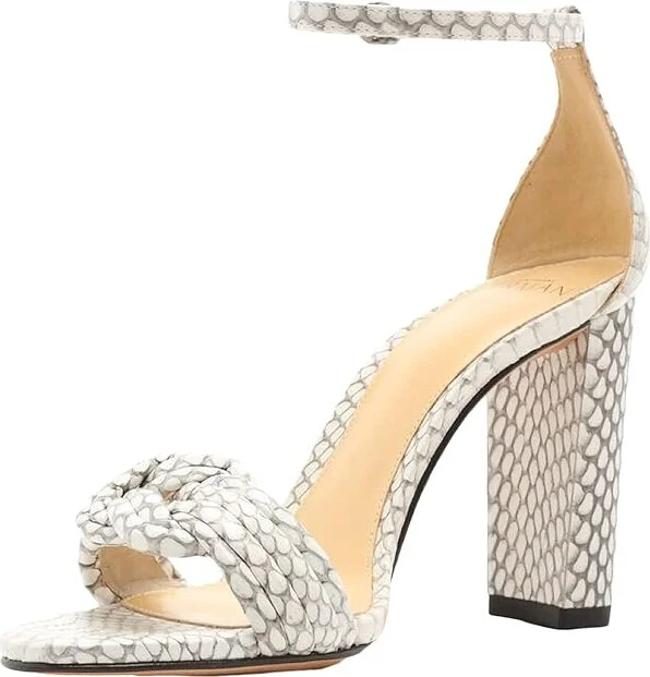 Alexandre Birman Chiara 90 Block Exotic Women's Shoes Natural : 6 M