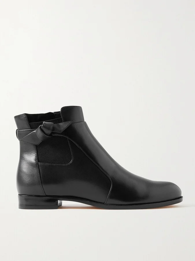 ALEXANDRE BIRMAN - Clarita Bow-detailed Leather Chelsea Boots - Black