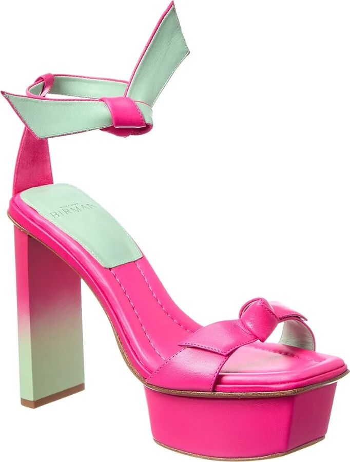 Alexandre Birman Clarita Pillar Leather Platform Sandal