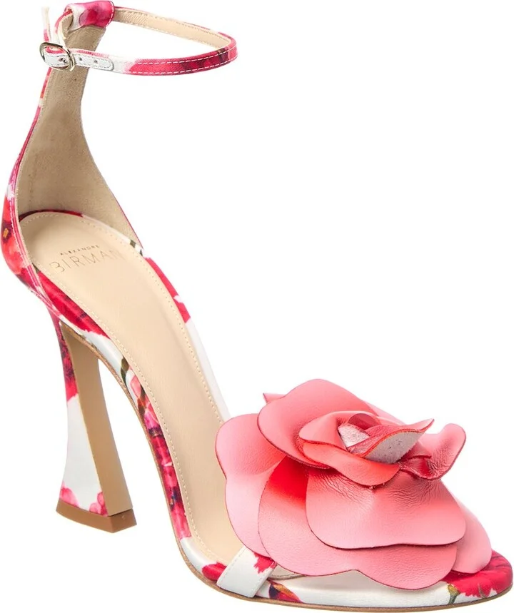 Alexandre Birman Dahlia Satin & Leather Sandal