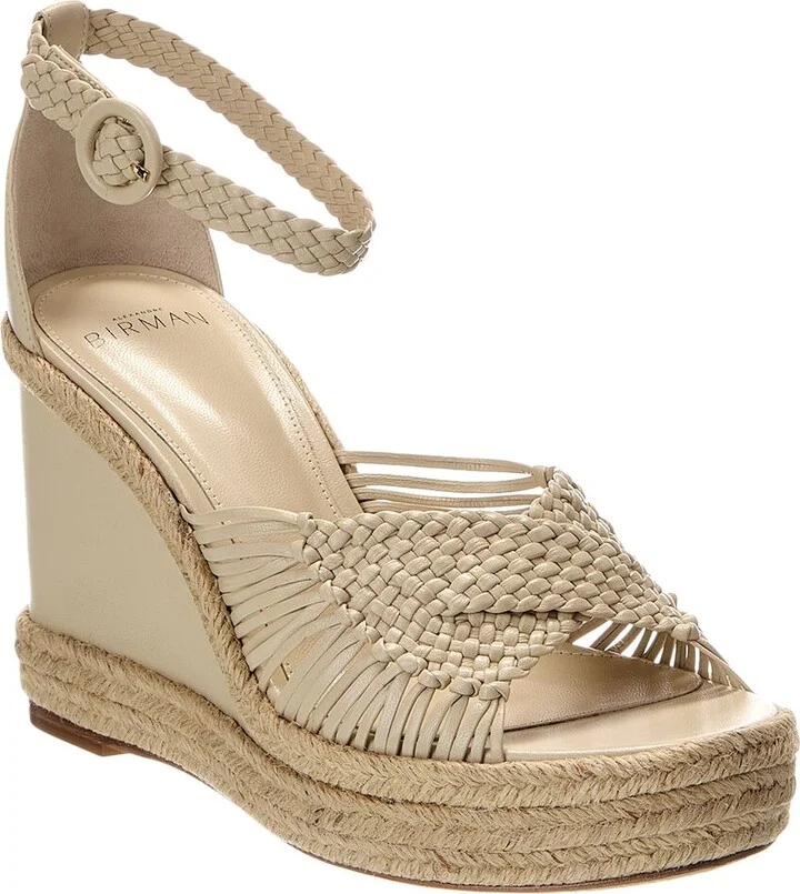 Alexandre Birman Ellie Leather Wedge Sandal