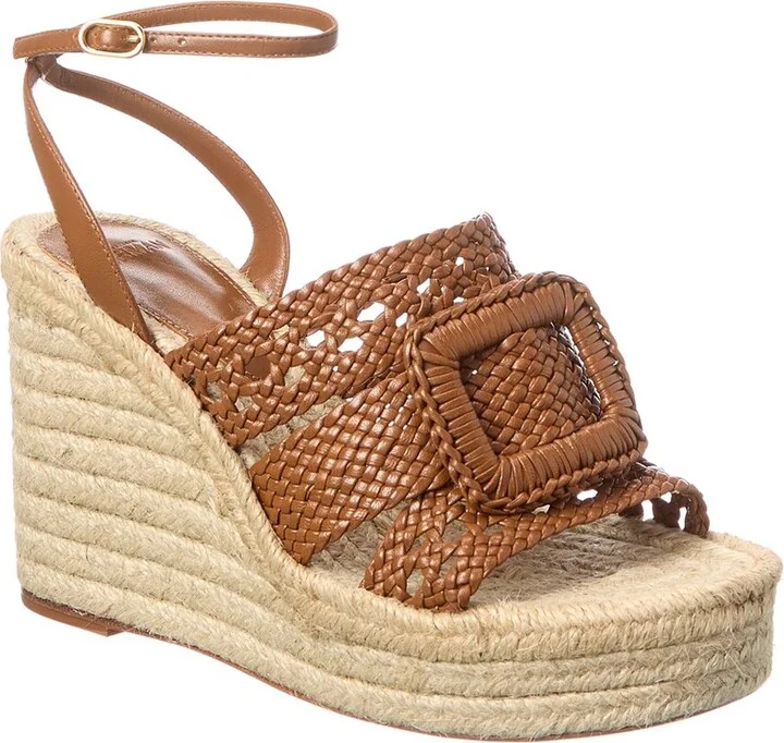 Alexandre Birman Lana 150 Woven Leather Wedge Sandal