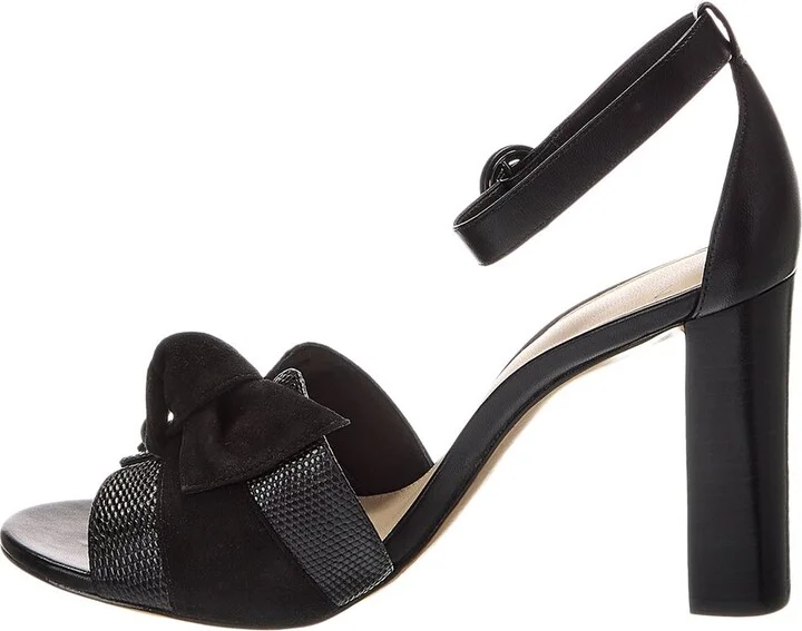 Alexandre Birman Maxi Clarita Block 90 Embossed Leather & Suede Sandal - Image 2