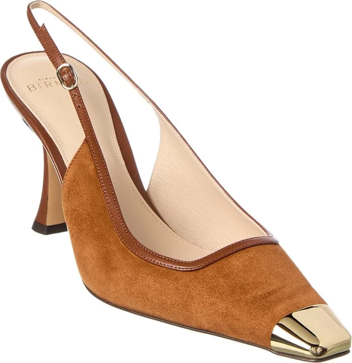 Alexandre Birman Olivia 85 Suede & Leather Slingback Pump