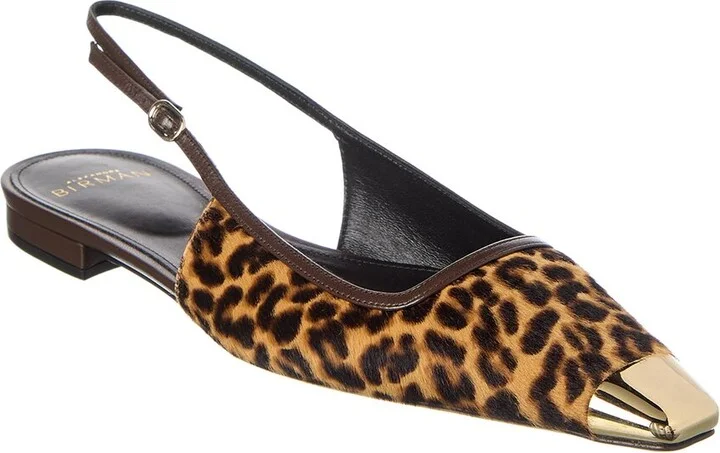 Alexandre Birman Olivia Haircalf & Leather Slingback Flat