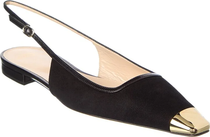 Alexandre Birman Olivia Suede & Leather Slingback Flat