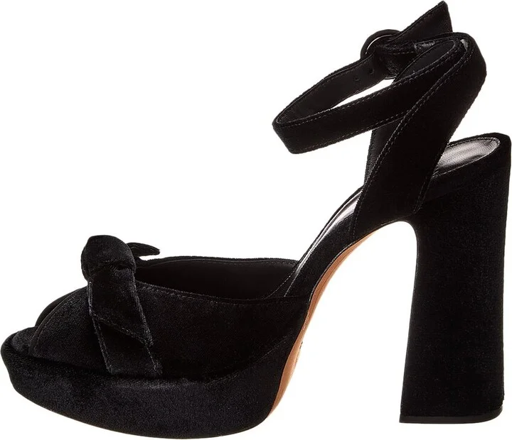 Alexandre Birman Pepitta 120 Velvet Platform Sandal - Image 2