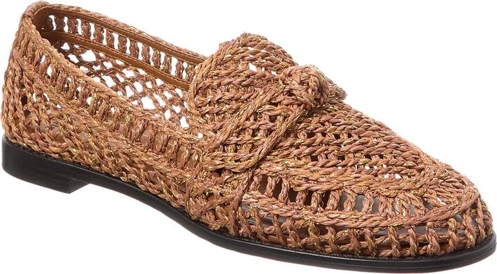 Alexandre Birman Raffia Penny Loafer