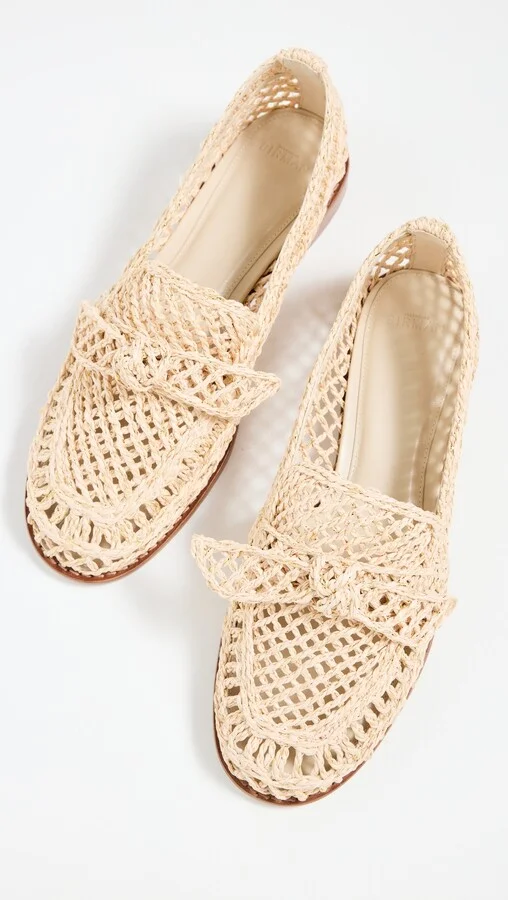 Alexandre Birman Raffia Penny Loafers - Image 3