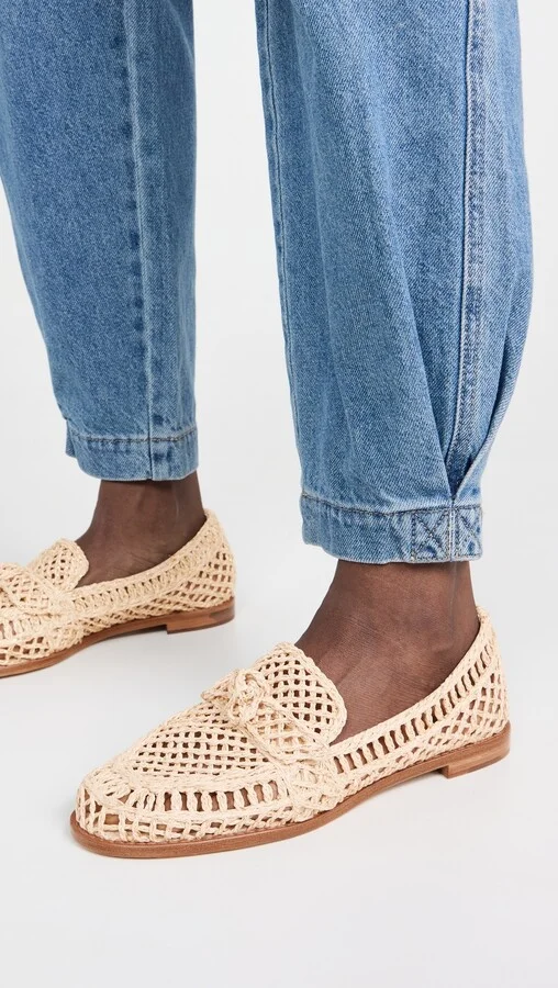 Alexandre Birman Raffia Penny Loafers - Image 5