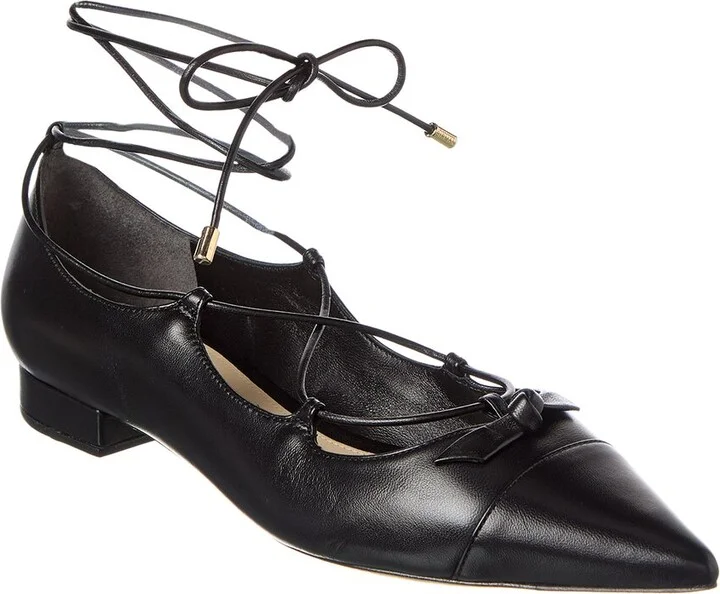 Alexandre Birman Slim Clarita Lace-Up Leather Flat