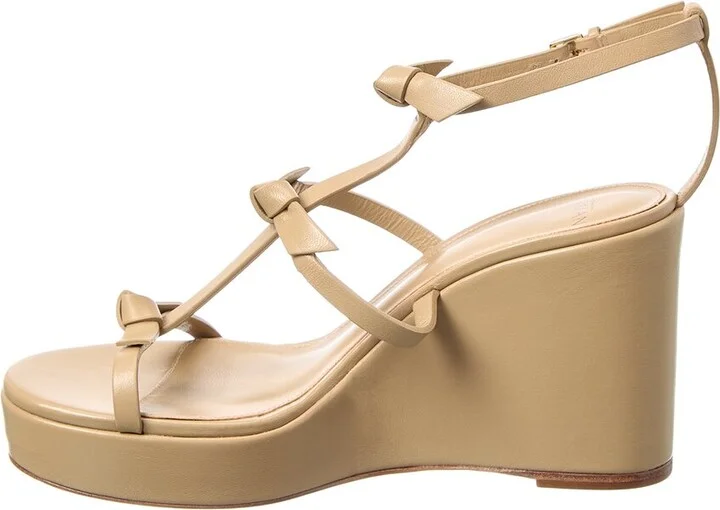 Alexandre Birman Slim Lolita Leather Wedge Sandal - Image 2