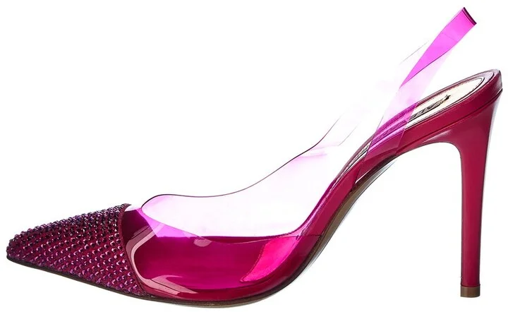 Alexandre Vauthier Amber Ghost Cry 100 Vinyl & Leather Slingback Pump - Image 2