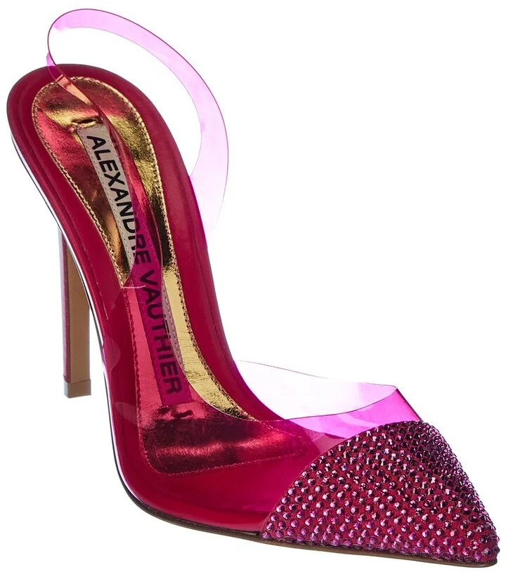 Alexandre Vauthier Amber Ghost Cry 100 Vinyl & Leather Slingback Pump