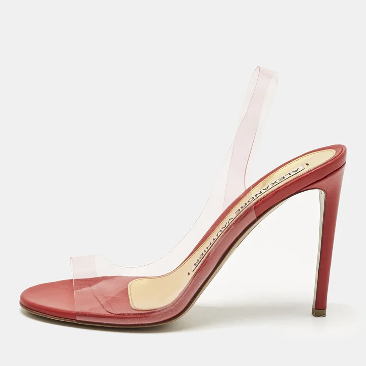 Alexandre Vauthier Red PVC Slingback Sandals Size 38.5