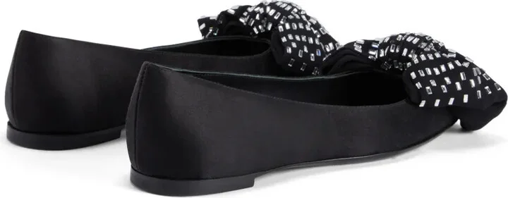 Alexandrine Flat crystal-embellished bow ballerina shoes - Image 3