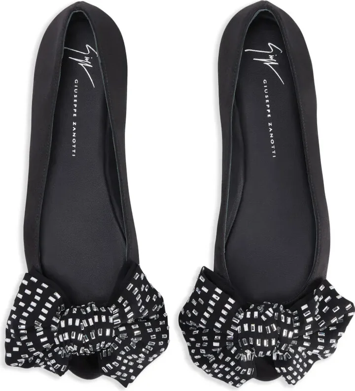 Alexandrine Flat crystal-embellished bow ballerina shoes - Image 4