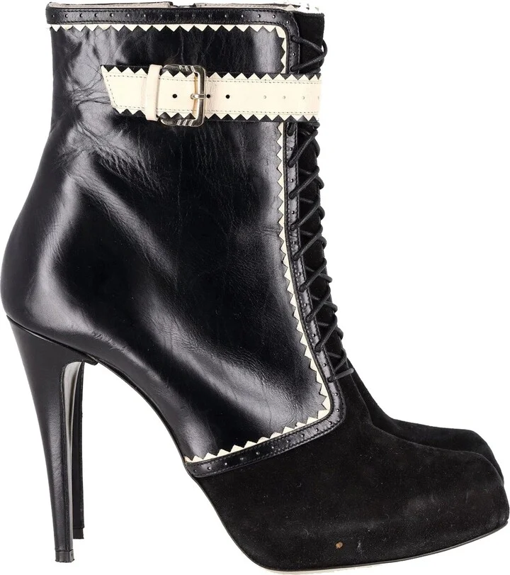 Alexis High Heel Ankle Boots in Black Leather