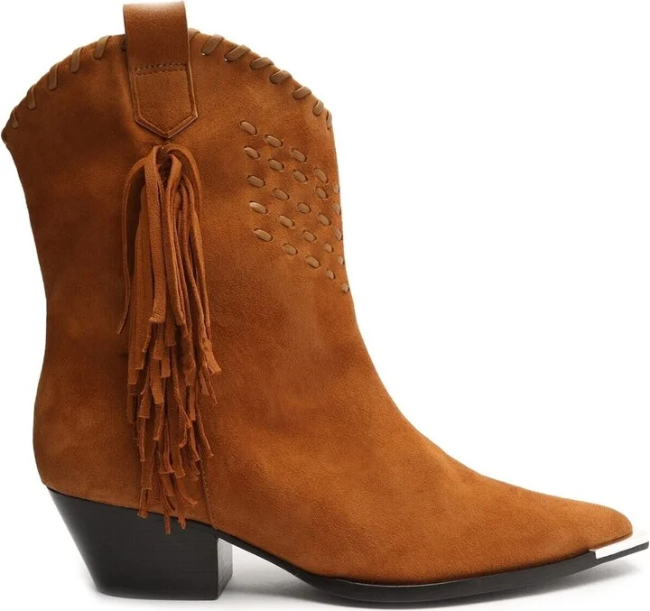 Alexxa Boot Women's US 5.5 Brown Suede Pointed Toe Ankle Bootie KHD1028