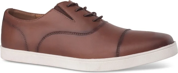 Alfani Men's Callowayy Leather Lace-Up Cap-Toe Sneakers, Exclusively at Macy's