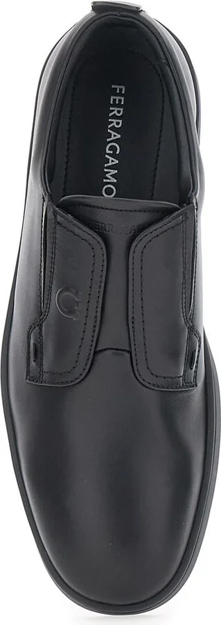 'Alfie' Black Sneakers With Gancini Detail On The Side And Embossed Logo Lettering On The Side In Leather Man - Image 4