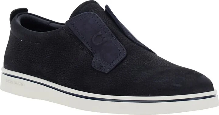 'alfie' Blue Laceless Oxford Shoes With Round Toe In Grained Leather Man - Image 2