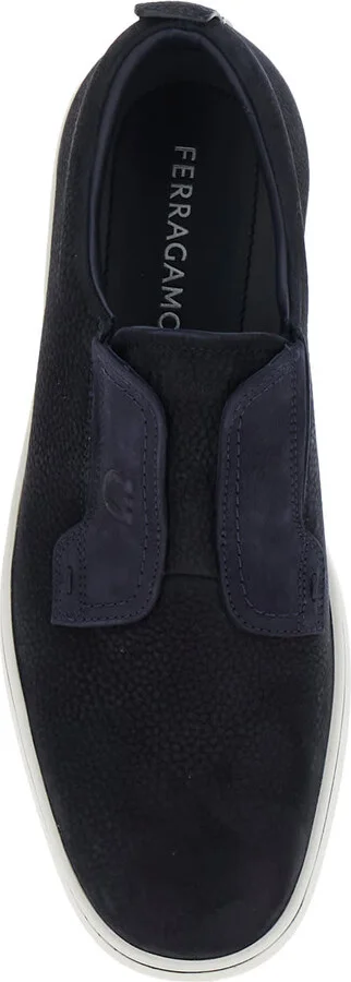 'alfie' Blue Laceless Oxford Shoes With Round Toe In Grained Leather Man - Image 4