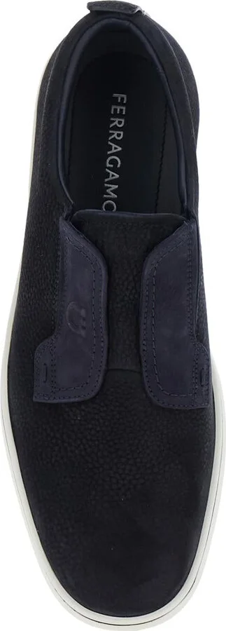 'Alfie' Blue Laceless Oxford Shoes With Round Toe In Grained Leather Man - Image 4