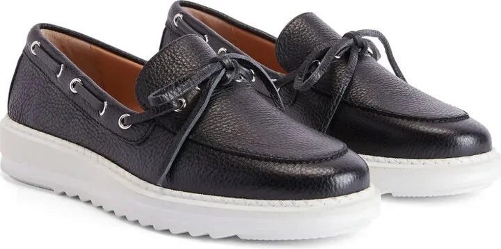 Alfred grained-leather boat shoes - Image 2