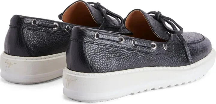 Alfred grained-leather boat shoes - Image 3
