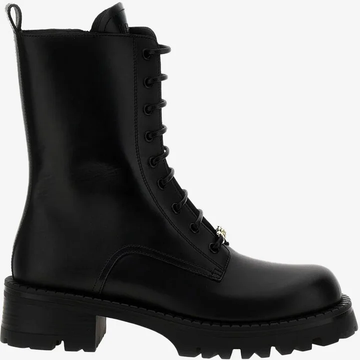 Alia Lace-Up Boots in Calf Leather