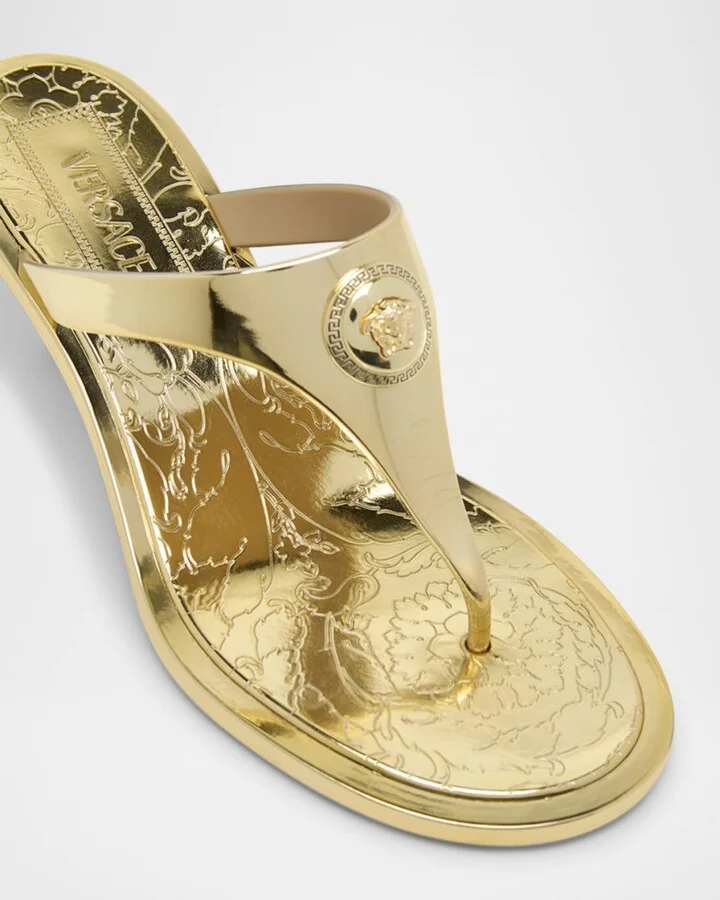 Alia Laminated Rubber Kitten-Heel Sandals - Image 5