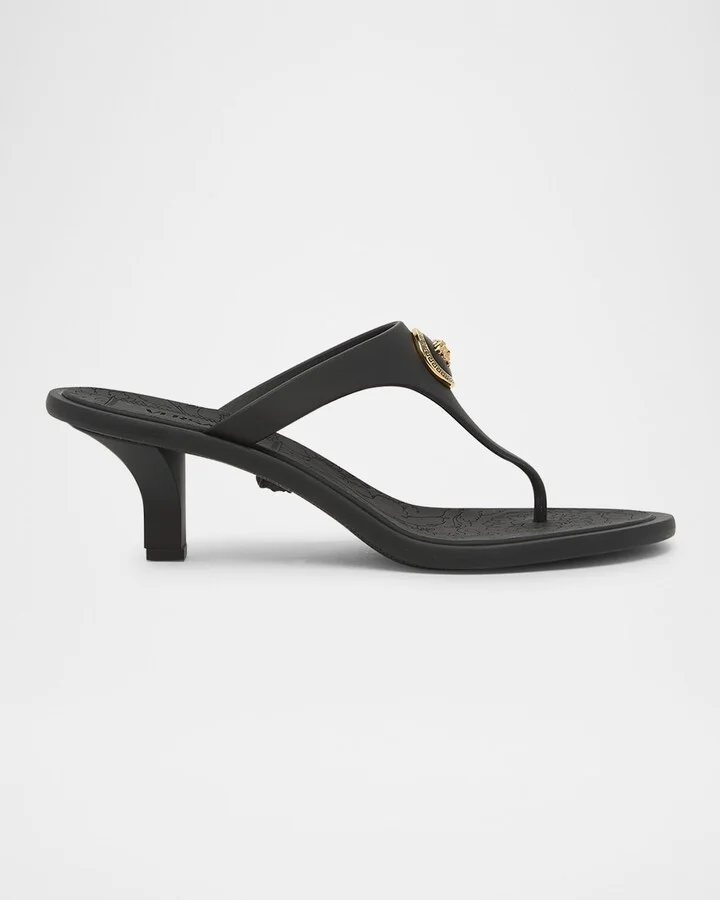 Alia Rubber Kitten-Heel Sandals