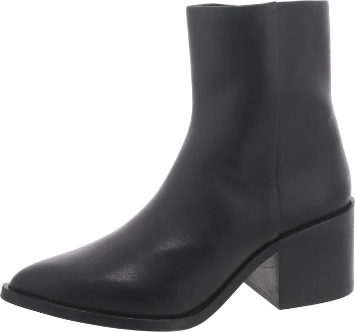 Alia Womens Pointed Toe Block Heel Ankle Boots