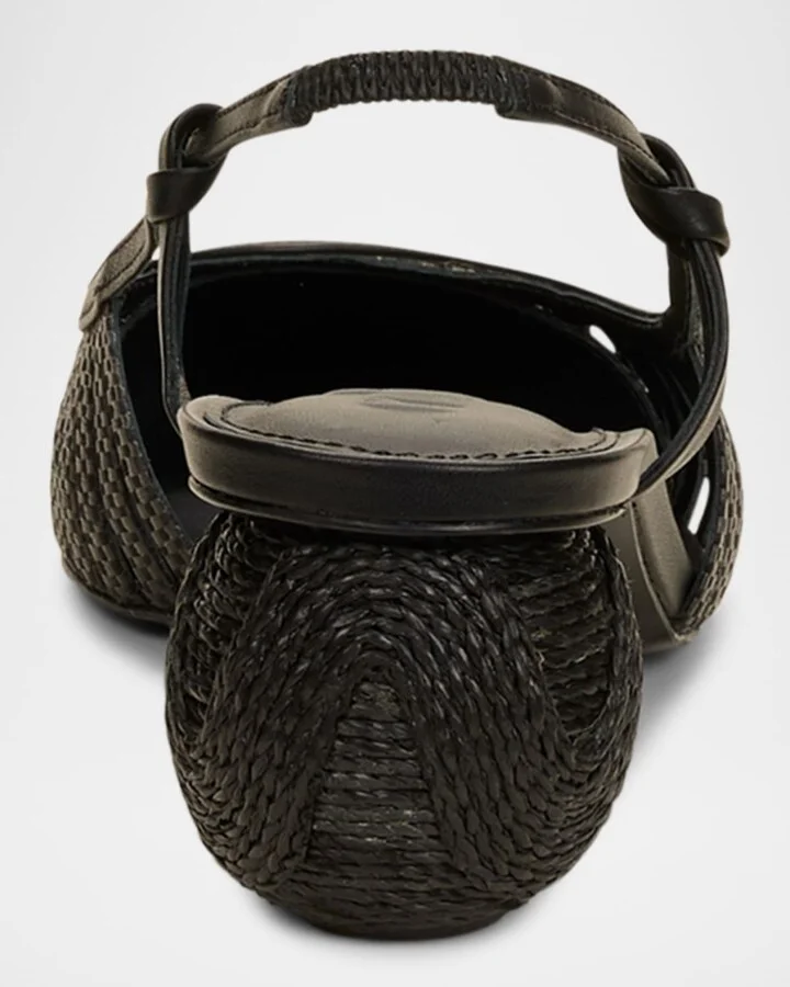 Alia Woven Ball-Heel Slingback Pumps - Image 5