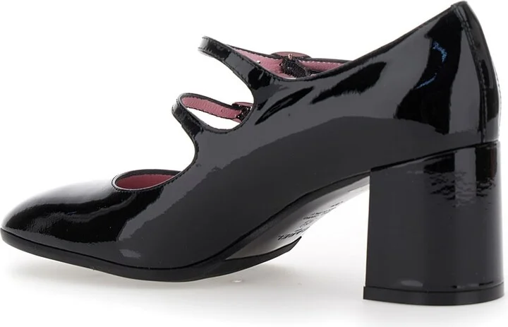 'alice' Black Pumps With Double Straps In Patent Leather Woman - Image 3