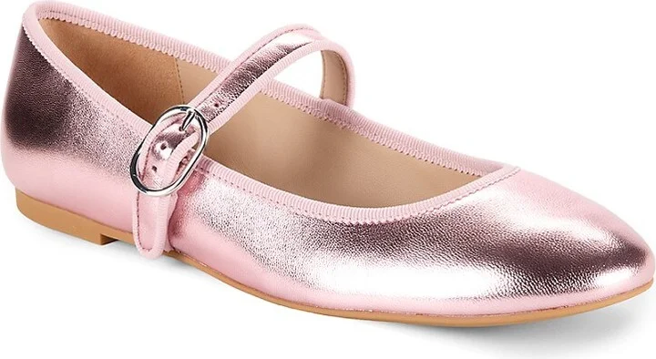 Alice Metallic Leather Mary Jane Ballet Flats - Image 2