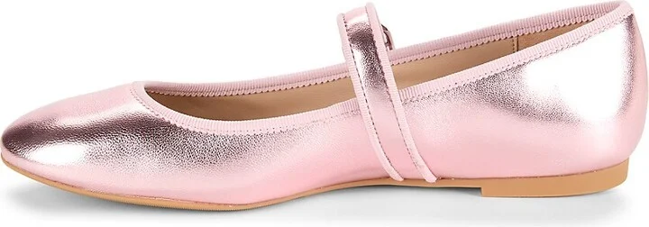 Alice Metallic Leather Mary Jane Ballet Flats - Image 4