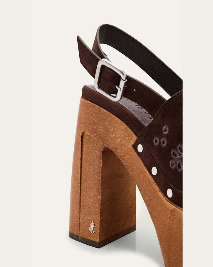 Alida Embroidered Suede Platform Clogs - Image 10