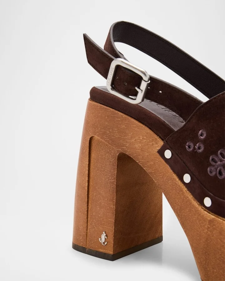 Alida Embroidered Suede Platform Clogs - Image 10