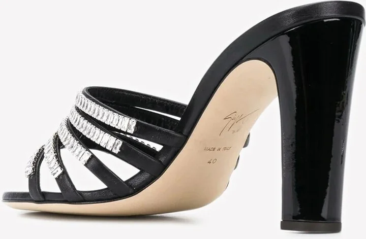 Alien 90 Rhinestone Embellished Stiletto Sandals in Leather - Image 3