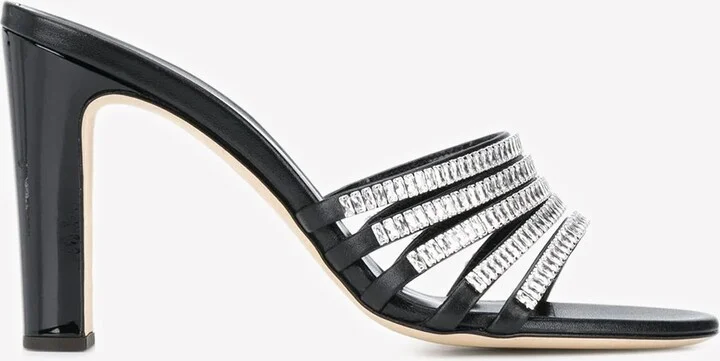 Alien 90 Rhinestone Embellished Stiletto Sandals in Leather