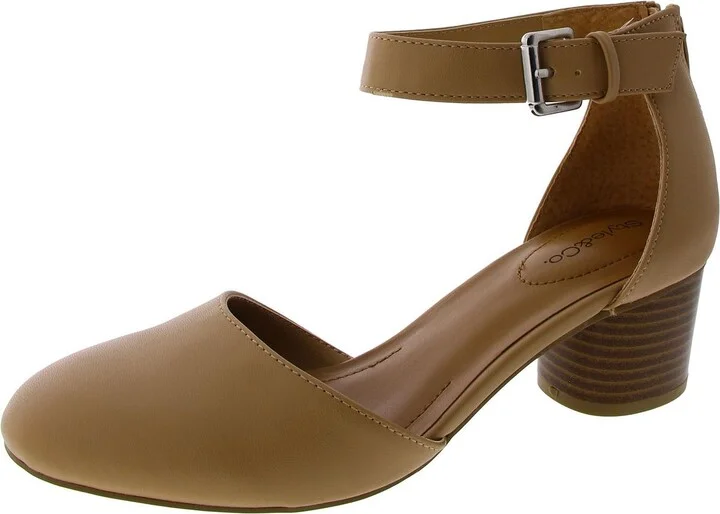 Alinaa Womens Faux Suede Double D'Orsay Block Heels