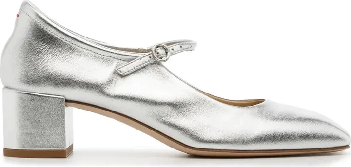 Aline 45mm metallic leather pumps