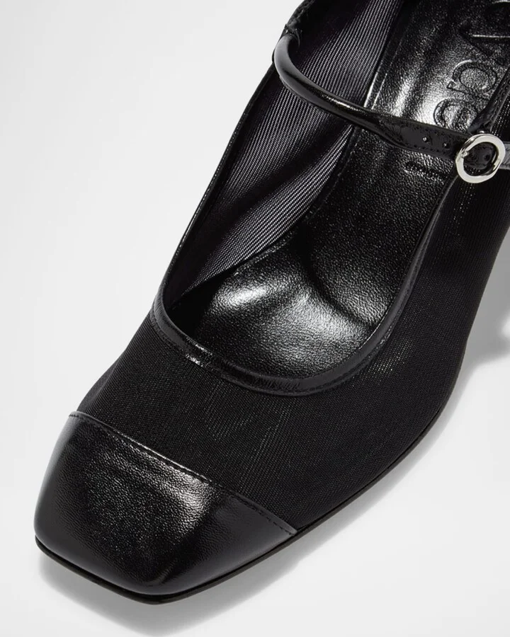 Aline Mesh Square-Toe Mary Jane Pumps - Image 8