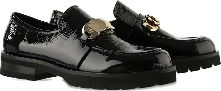 Alison logo-plaque patent loafers - Image 2