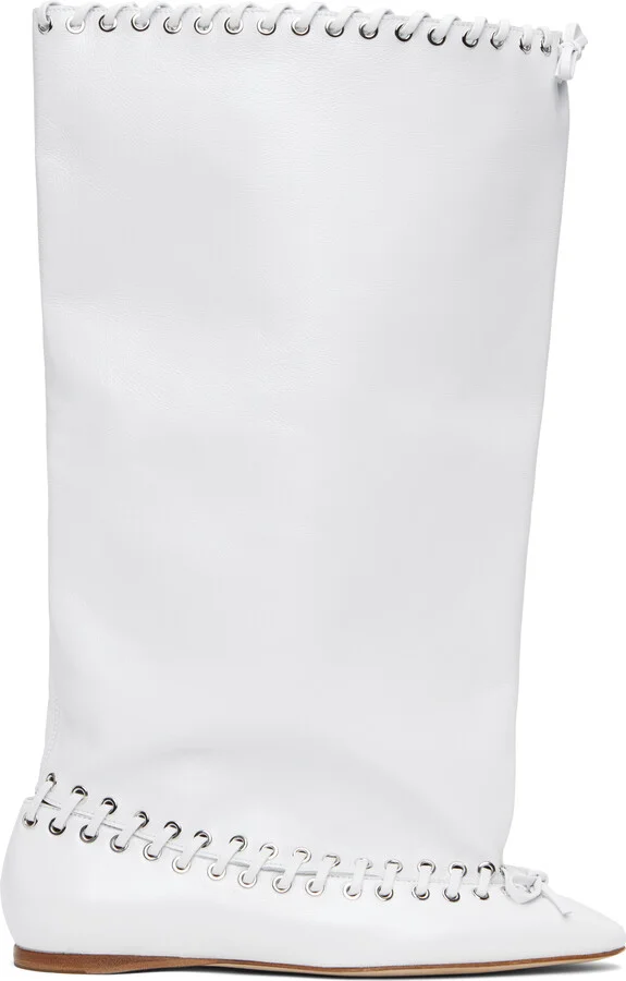 ALL-IN White Level Flat Boots