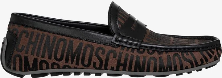 All-Over Jacquard Logo Driving Loafers