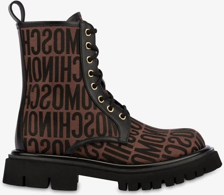 All-Over Logo Combat Boots